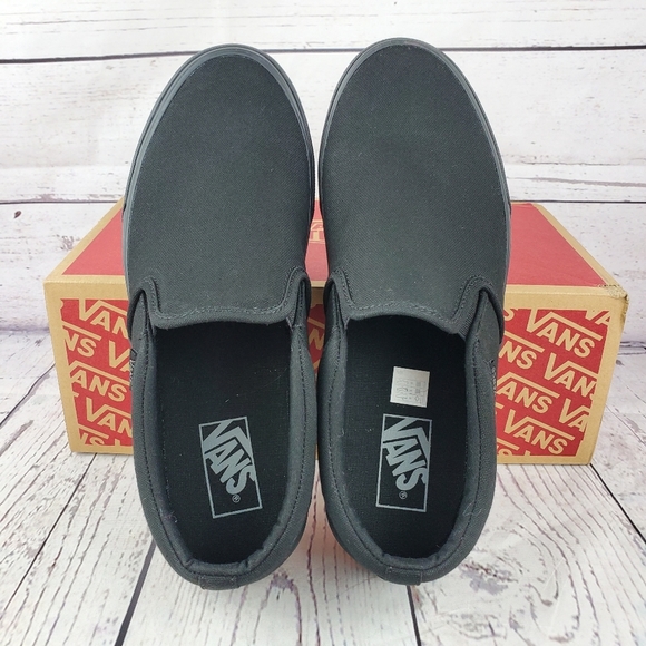 *Sold New Van's Asher Canvas Black Slip On Sneakers - Picture 7 of 9
